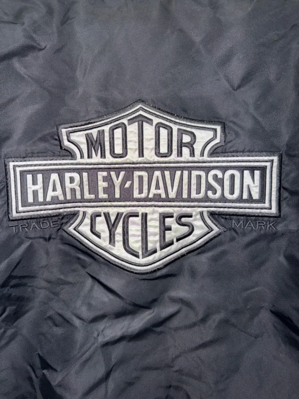 Harley Davidson Men’s xlarge Bomber Jacket Embroidered Quilted Lining* - Picture 2 of 8